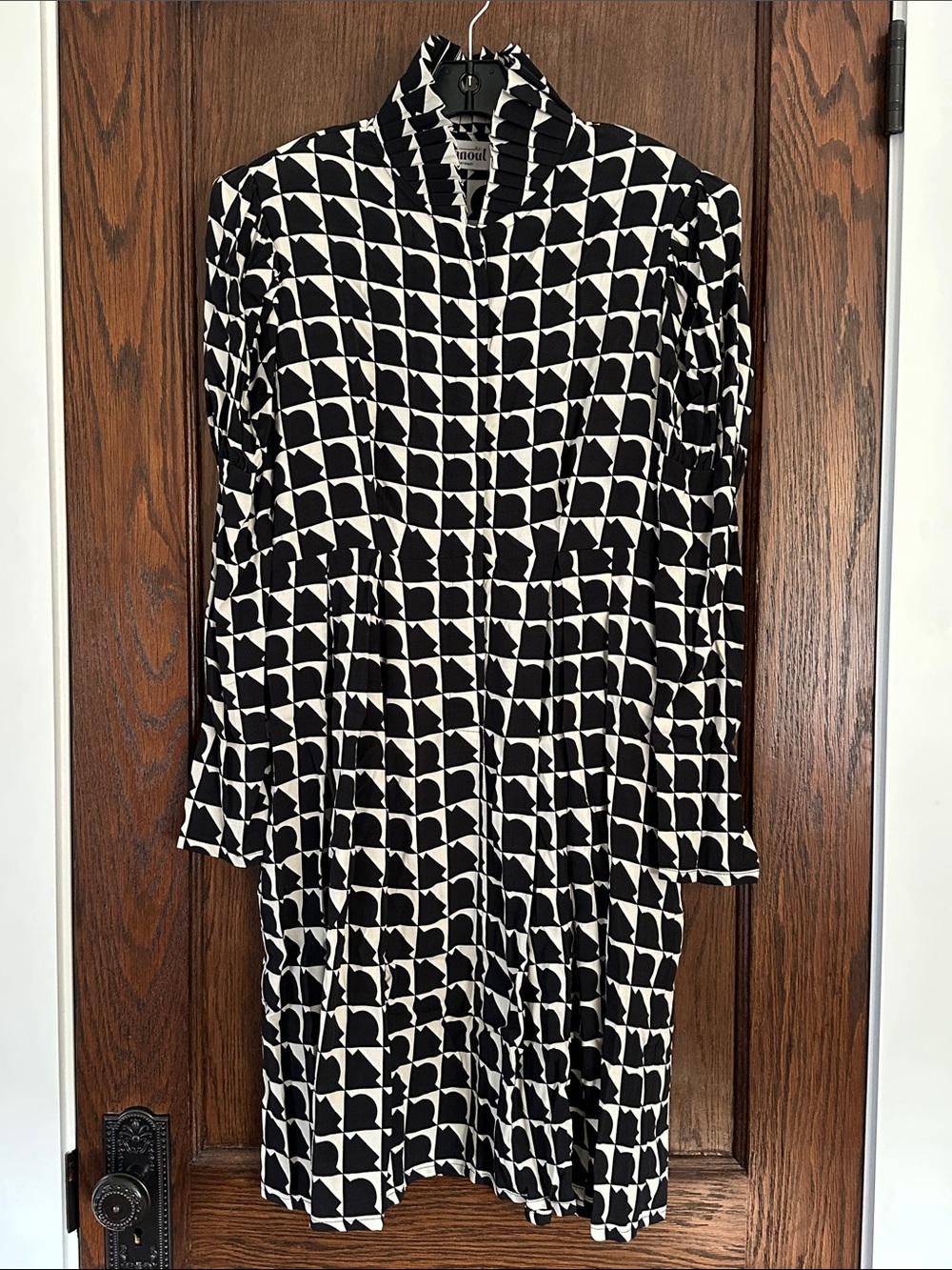 Hanout Marrakech Black & White Geometric Long Sleeve Dress